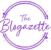 The Blogazette logo featuring elegant purple handwritten text inside a double purple circular outline on a transparent background.